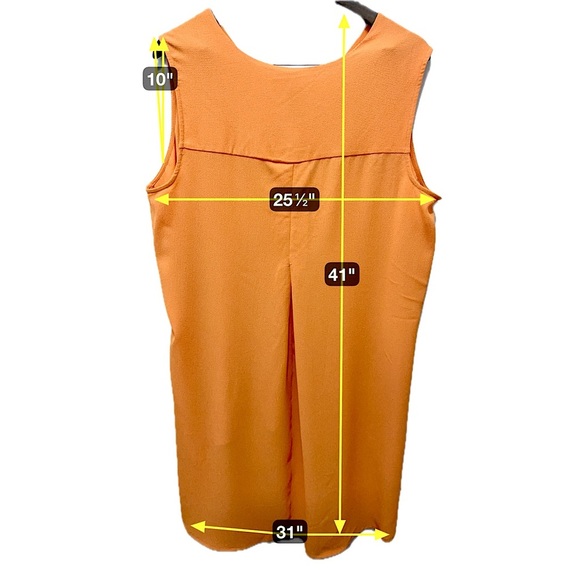 034 Ashley Stewart | NWT $39.5 Orange High-Low V-Neck Blouse (Size 18/20) - Picture 4 of 7